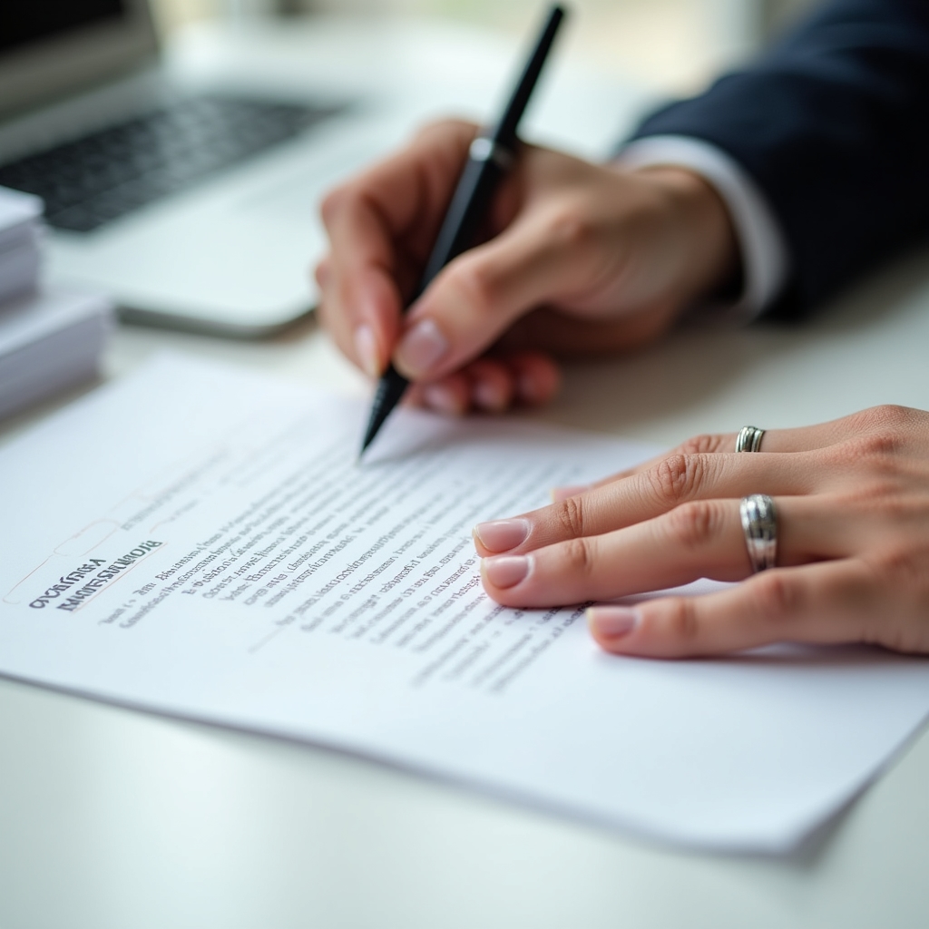 Tenant writing a formal repair request letter at a desk